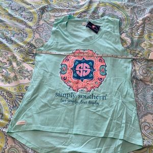 Simply southern tank top aqua
